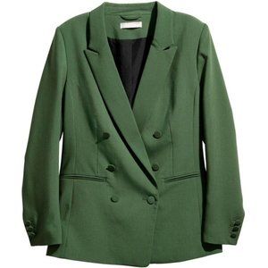 H&M Women's Green Double-breasted Jacket